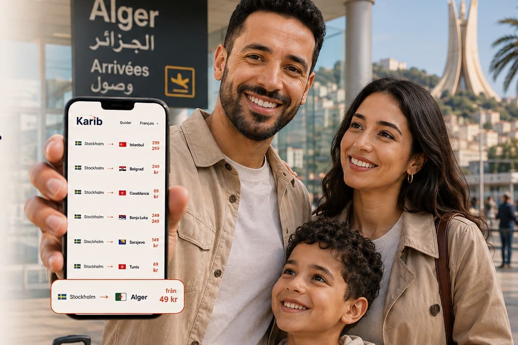 Ankomsten på flygplatsen, återseendets leende